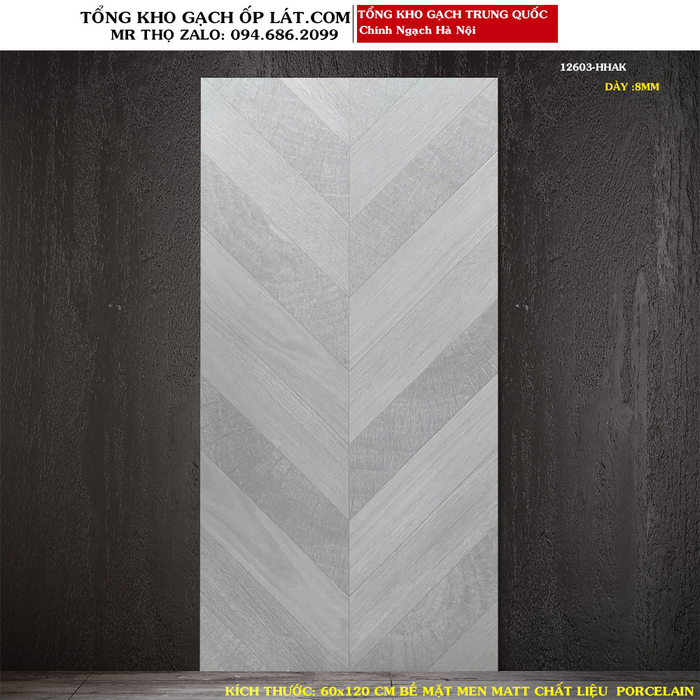 Gạch giả gỗ xương cá Trung Quốc 60x120 cm 12603
